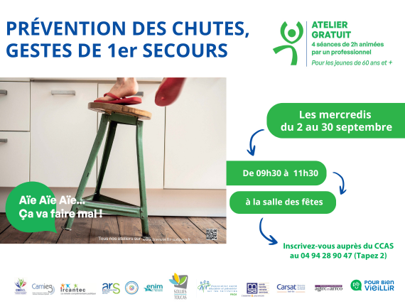 Ateliers prévention des chutes, gestes de 1er secours