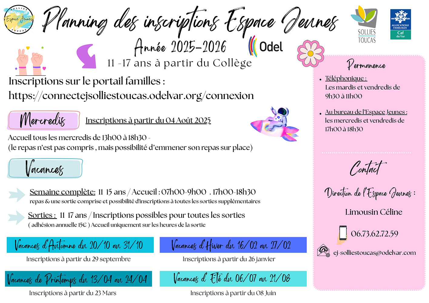 Planning inscriptions EJ 2025-2026